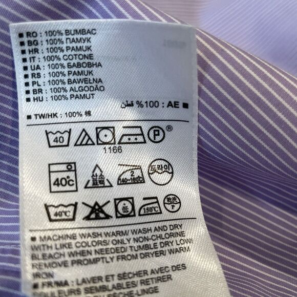 Banana Republic Men’s Slim Fit Poplin Button Up Non Iron Lavender Striped XL - Picture 10 of 12